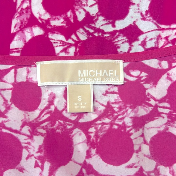 Michael Kors Spaghetti Strap Front Slit V Neck Maxi Dress Pink White Size Small - Picture 12 of 14